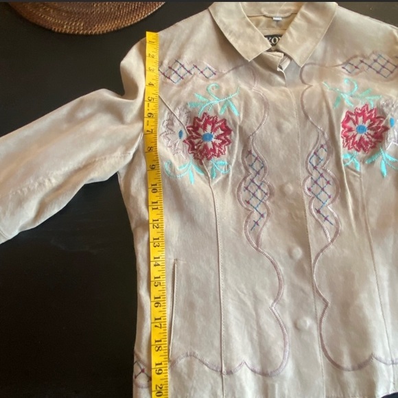 Embroidered Leather/Suede Jacket - Picture 9 of 12